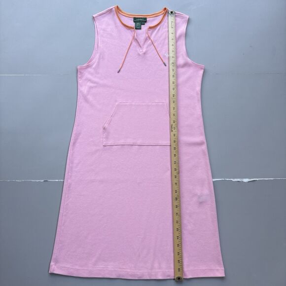 Vintage Ralph Lauren Dress Women Large Pink Soft Stretch Cotton Y2K Preppy Retro - Picture 4 of 11